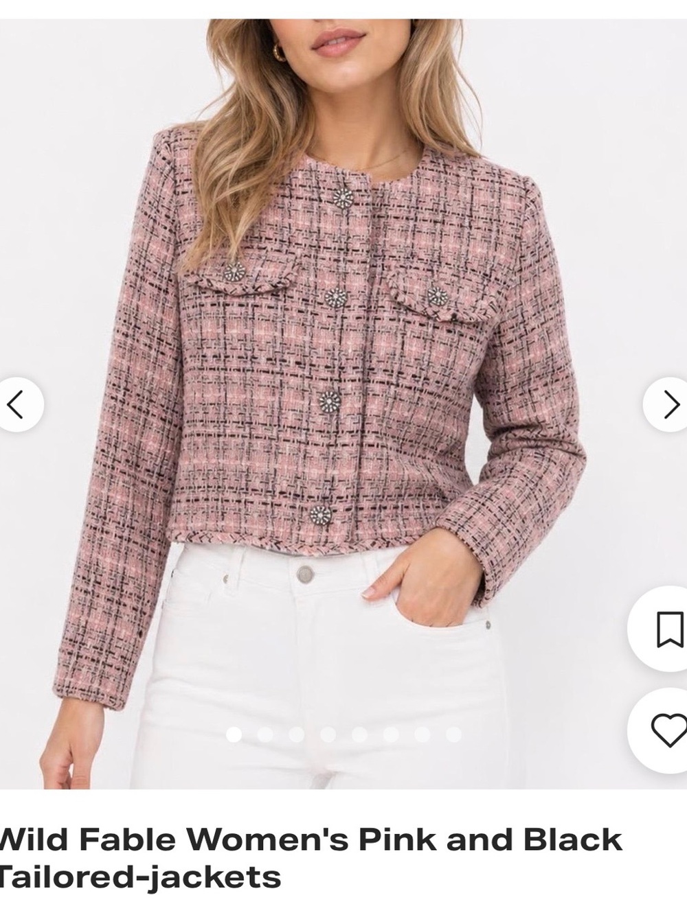wild fable Pink Tweed Cropped Blazer